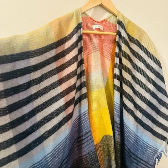 Anthropologie By Anthropologie – Colorful Striped Wool Blend Fringe Ruana Poncho - Picture 10 of 16